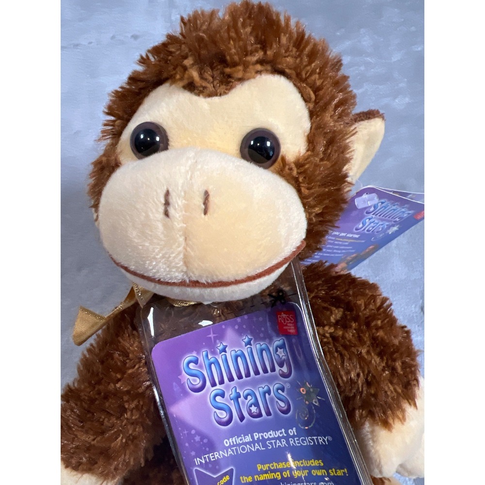 Vintage 2006 Russ Shining Stars Monkey Plush NWT Star Registry Y2K Stuffed Anima